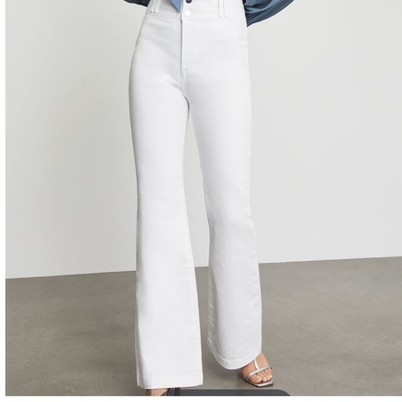 BCBG maxazria high waisted white jeans - Picture 2 of 4